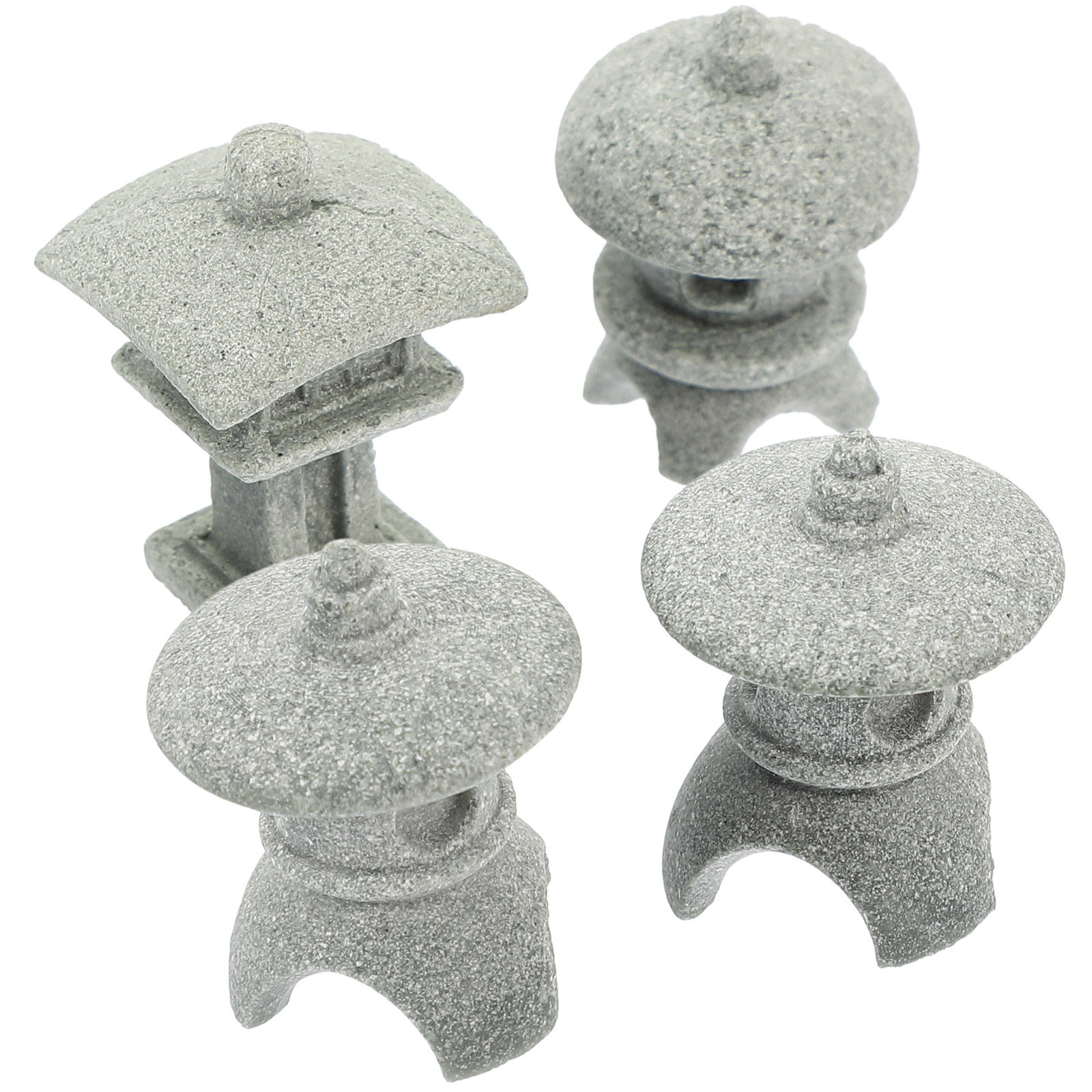 Bonsai Garden Mini - 4Pcs Mini Pagoda Lantern Sandstone Garden