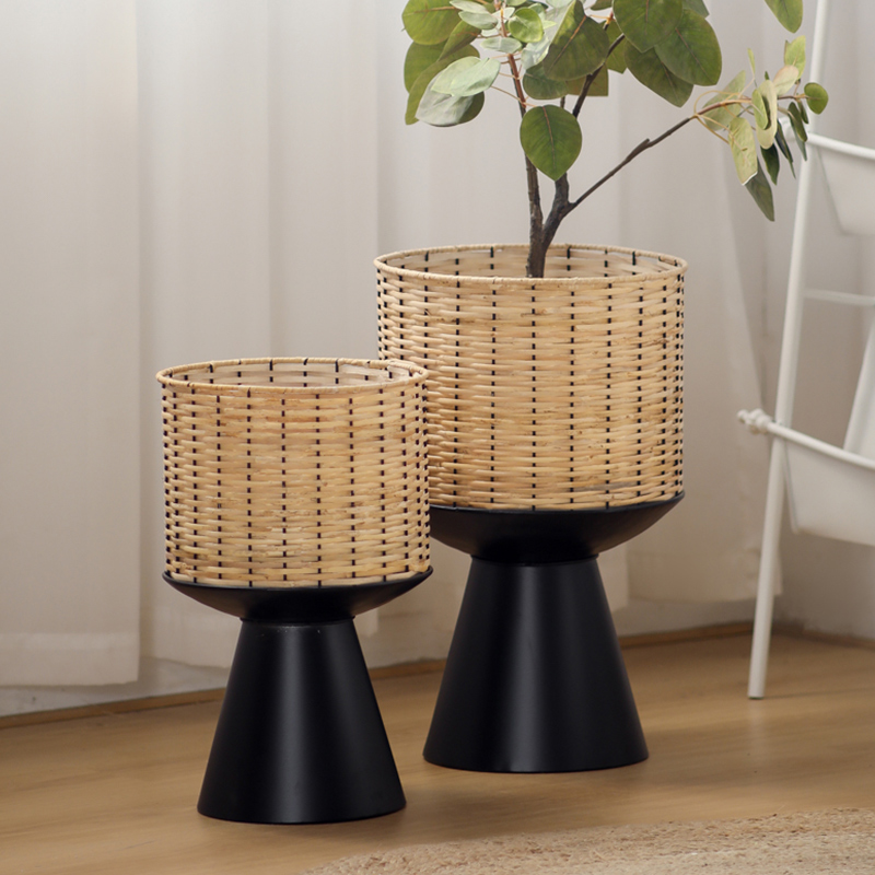 Rattan Weave Flower Pot Modern - đánh giá và giá Bonsai Garden Display Stands