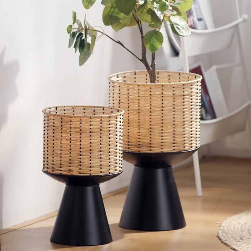 Rattan Weave Flower Pot Modern - đánh giá và giá Bonsai Garden Display Stands