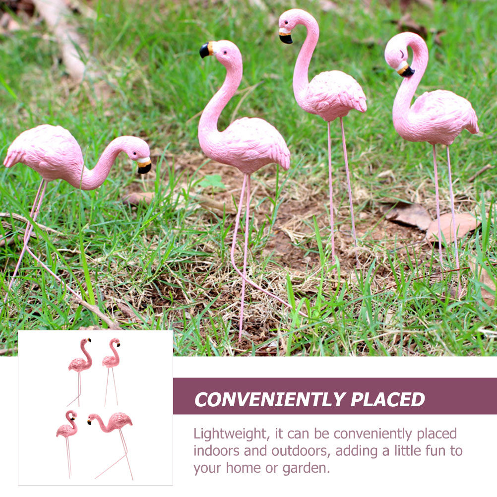4Pcs Lifelike Resin Flamingo D - đánh giá và giá Bonsai Garden Miniature