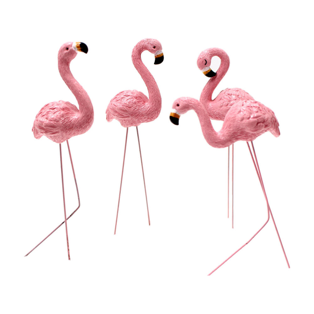 4Pcs Lifelike Resin Flamingo D - đánh giá và giá Bonsai Garden Miniature
