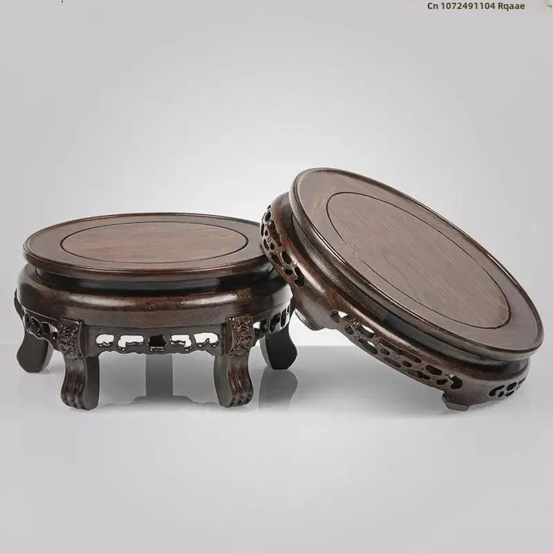 Ebony Wood Round Table Crafts  - đánh giá và giá Bonsai Garden Display Stands
