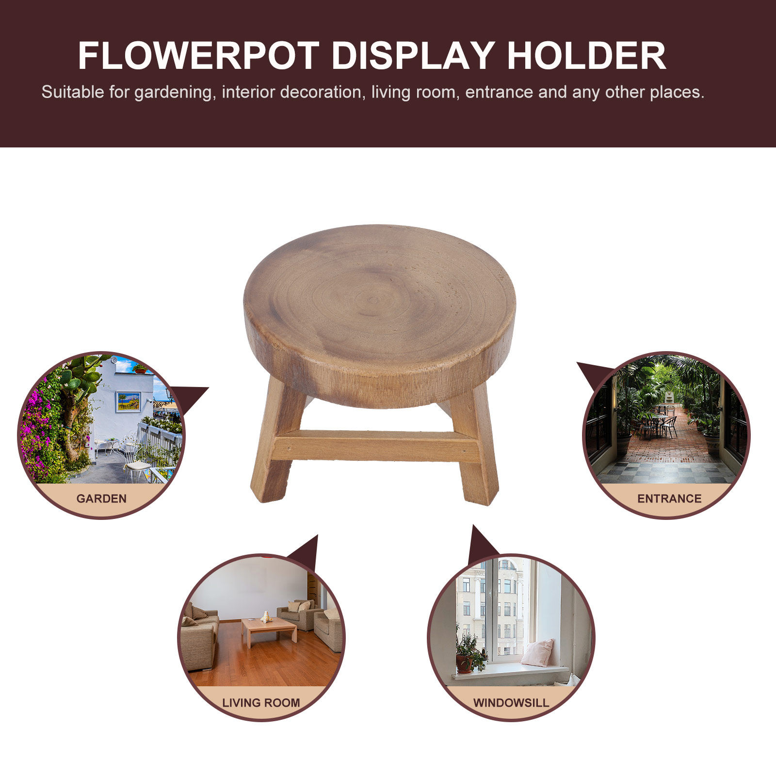1Pcs Wooden Flower Pot Stand R - đánh giá và giá Bonsai Garden Display Stands