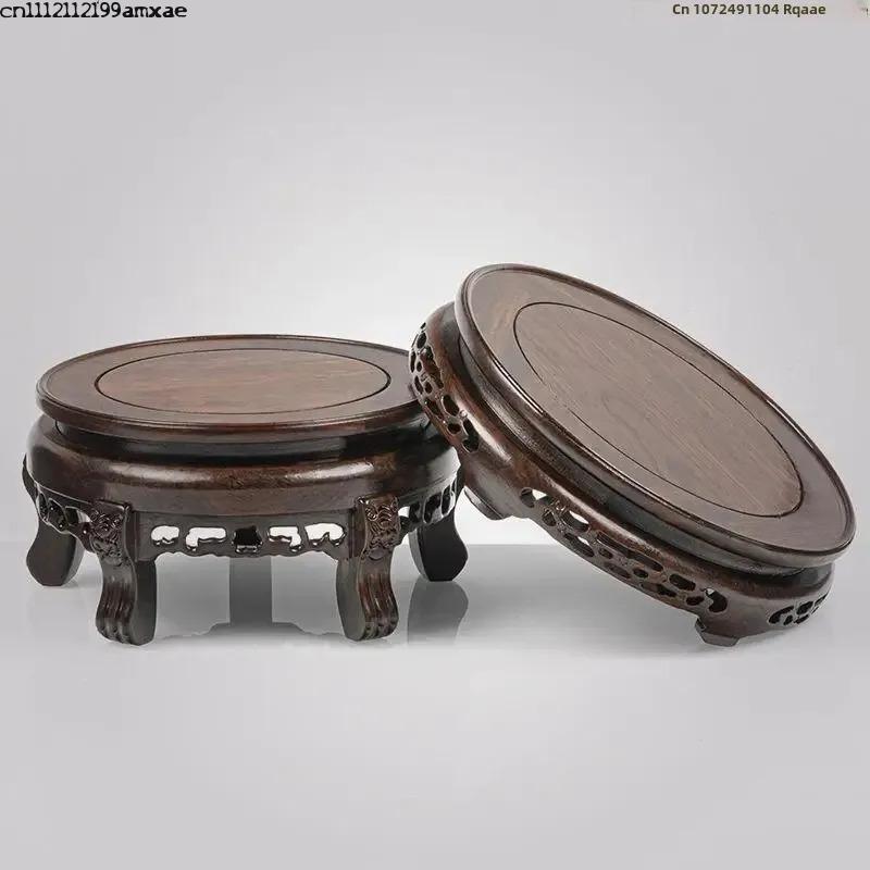 Ebony Wood Round Table Crafts  - đánh giá và giá Bonsai Garden Display Stands
