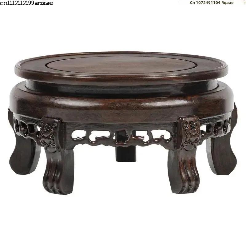 Ebony Wood Round Table Crafts  - đánh giá và giá Bonsai Garden Display Stands